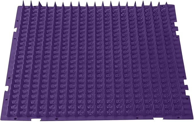 Pet Deterrent Mat with Spikes, Cat Scat Mat for Couch, Keep Dogs Off Furniture, Reusable Cat Repellent Mat for Indoor/Outdoor Use, 4 Pack (Purple)