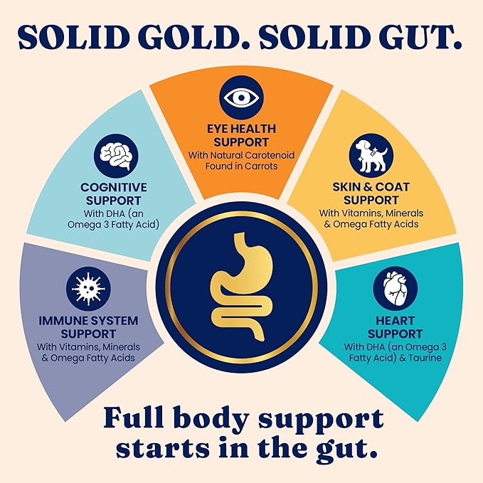 Solid Gold Sensitive Stomach Dry Cat Food - Grain Free & Gluten Free Sensitive Stomach Cat Food for Indoor Adult & Senior Cats - Dry Kibble for Cats w/Quail, Pumpkin & Probiotics for Gut Health - 3lb