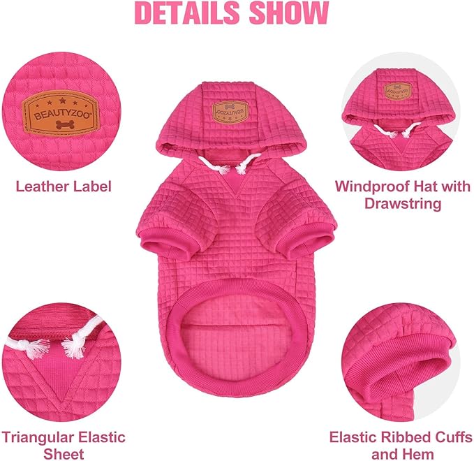 BEAUTYZOO Dog Sweaters for Extra Large Dogs Girl Boy, XXXL Dog Hoodie with Pocket & Leash Hole, Soft Warm Waffle-Like Laminated Cotton Pet Clothes for Cold Weather, Doberman Great Dane Sweatshirt, 3XL