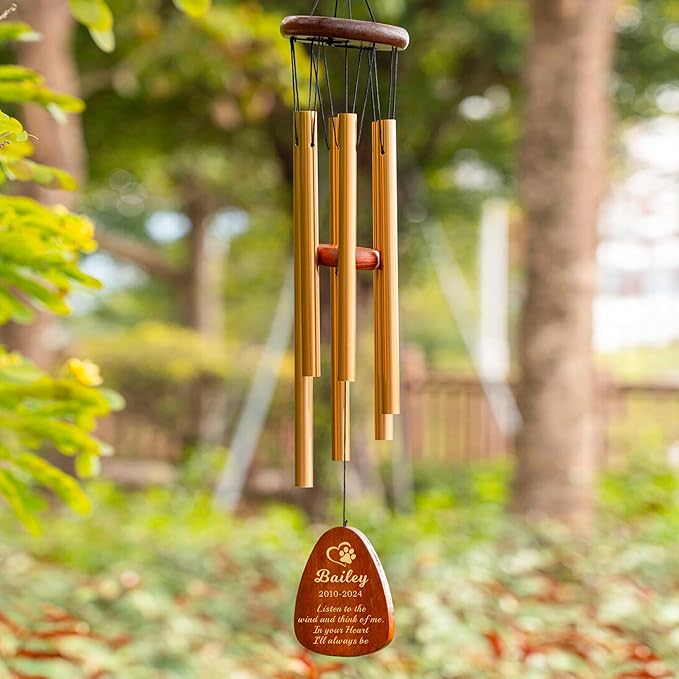 Personalized Dog Memorial Gifts for Loss of Dog, 25.5'' Pet Memorial Gifts for Dogs, Pet Memorial Wind Chimes, Loss of Dogs Sympathy Gift, Pet Passing Away Gift for Loss Loved One(Design 3)