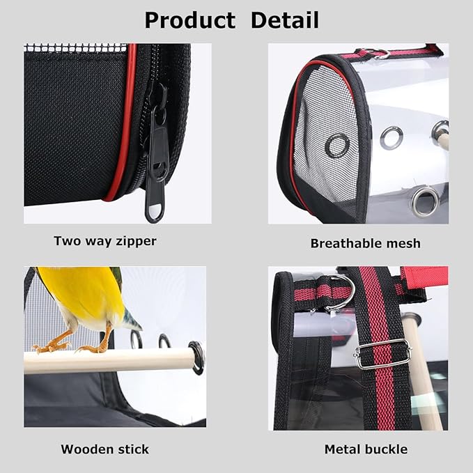 Bird Carrier Portable,Lightweight Breathable Parrot Outgoing Bags,Small Pet Carrier Bag with Shoulder Strap,Bird Rat Guinea Pig Squirrel Carrier_M