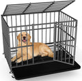 42 inch Heavy Duty Dog Crate with Dual Doors and Lockable Wheels, Large Dog Kennel Indoor, Removable Tray for Easy Cleaning, Dog Cage for Medium to Large Breeds and Anxious Dogs