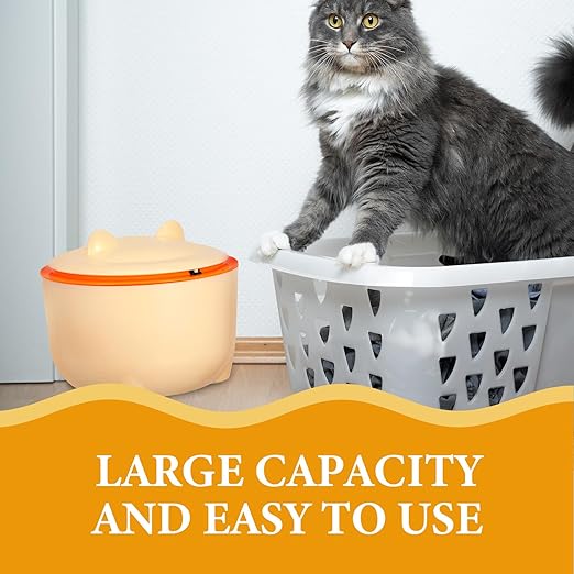 VILLCASE Closed Cat Litter Trash Can with Lid and Odor Seal, Plastic Waste Bin for Small Pets, Includes 90 Trash Bags, Portable Cat Poop Container for Bathroom and Desktop Use