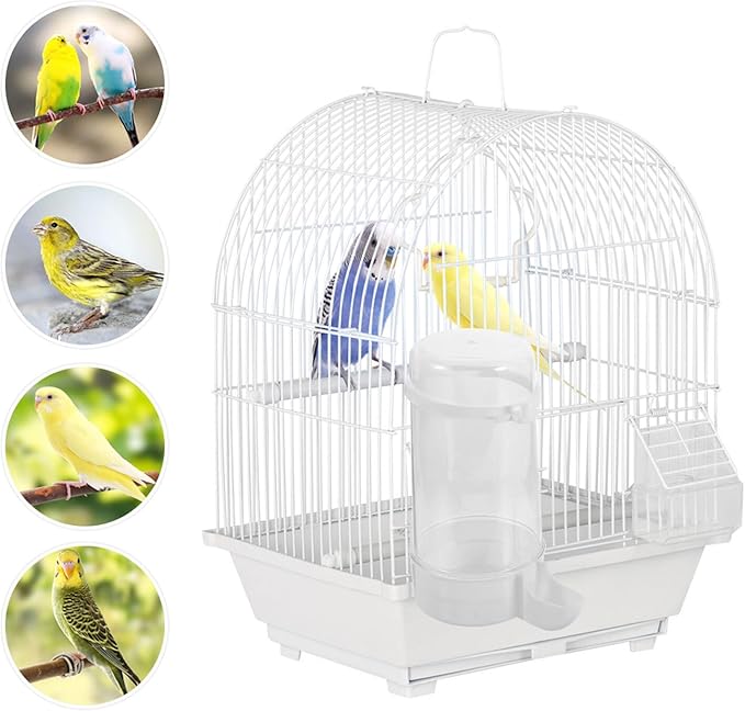 2pcs Automatic Bird Waterer and Feeder for Cage Food Dispenser Containers with Hanging Hooks Suitable for Cockatiel and Small Birds Feeding Watering Supplies