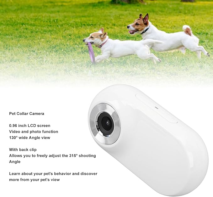 Cat Camera Collar, Pet Collar Camera with Memory Card, HD 1080P Wire Less Dog Tracker Camera Adjustable Mini Action Camera for Video Records (64GB)