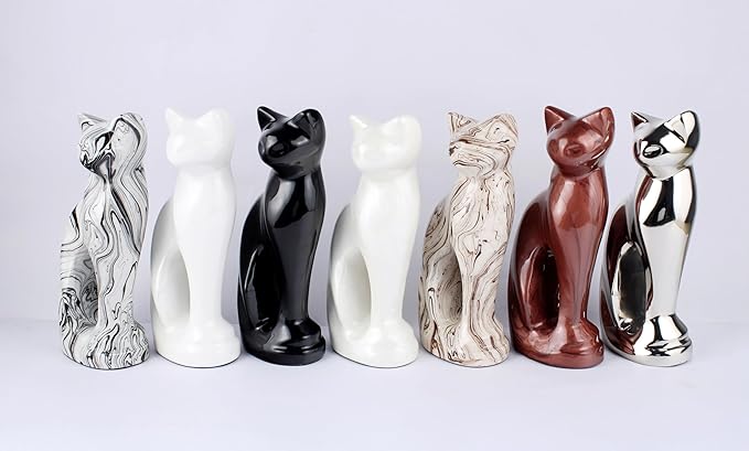 Cat Urns for Ashes - Pet Memorial Cat Urn Cat Memorial Gift, Pet Urn for Cat Ashes Keepsake Pet urns for Cats Ashes, Pet Ashes Urn, Pet Cremation Urn (Marble Black)