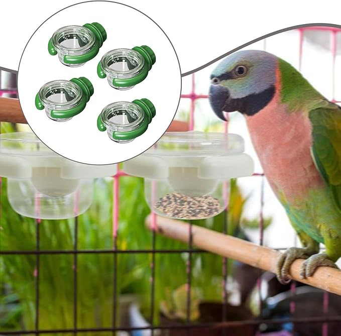 MYCENSE 4X Bird Water Feeder Accessory Sturdy Yard Transparent for Outside Multifunctional Hanging Gifts Food Container Decoration, Green
