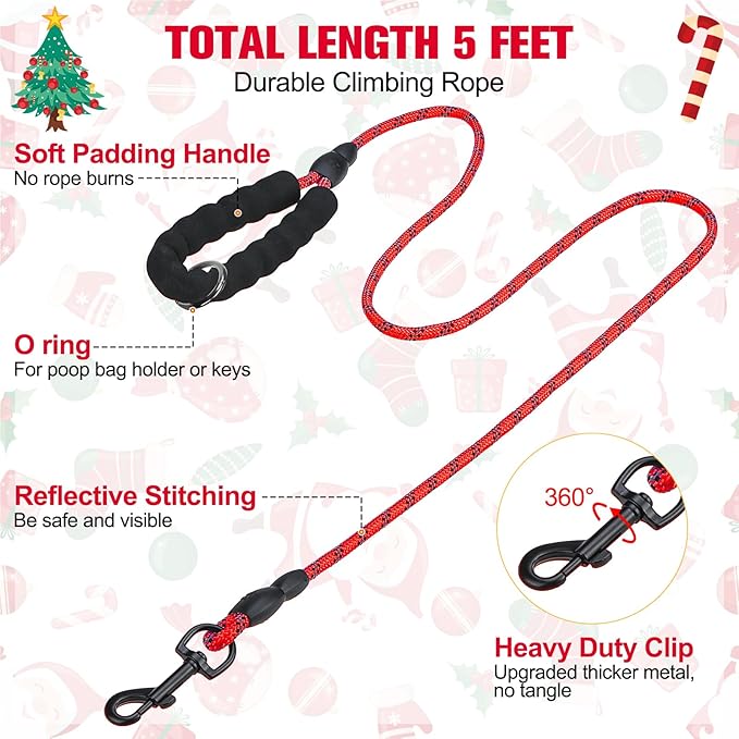 BEAUTYZOO Step in Dog Harness and Leash Set,Reflective Dog Harness No Pull No Choke Puppy Harness for Small Medium Large Dogs Cats,Soft Padded Mesh Vest Harnesses for Girl and Boy Pets,Christmas S