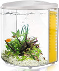 Small Fish Tank 1.2 Gallon Betta Fish Tank with Filter and Light for Jellyfish, Goldfish, Aquarium Starter Kit for Home, Office, Room, Decorative Desktop