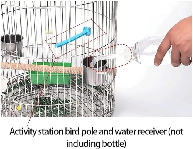 Birdcage Indoor Outdoor Bird Cage Metal Round Birdcages Large Hanging Bird Carriers Parrot Flight Cage for Travel Home Flight Cage for Birds(37cm)