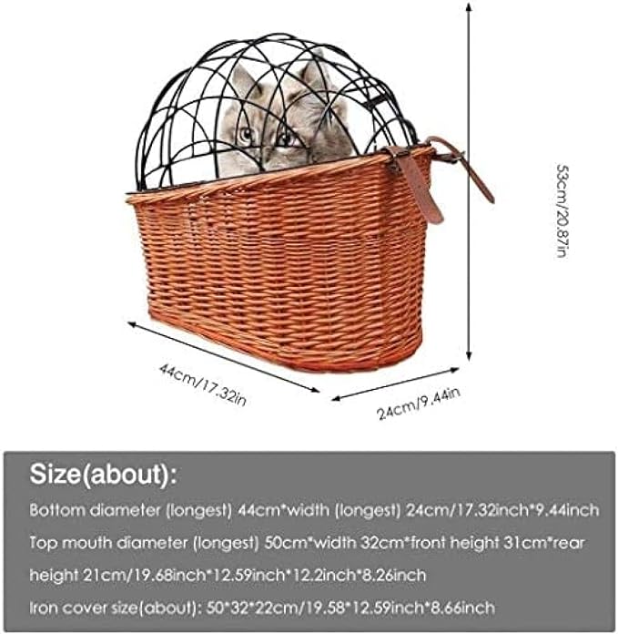 DIE Bicycle Basket for Pets, Bicycle Basket for Dogs, Bicycle Carrier, Bicycle Basket Rear Or Bicycle Basket Front, Handmade Cage and Mounting Bracket for Cat Dogs Up to 25 Kg.,Constructive23