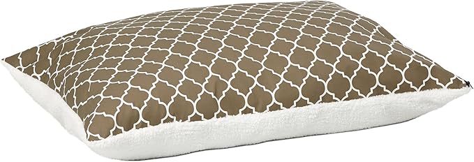 MidWest Homes for Pets Quiet Time Teflon Brown Pillow Dog Bed 48x36, 36 x 48, Large Dog Breed, Brown Geometric Pattern