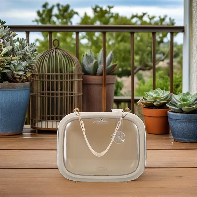NUOBESTY Portable Bird Carrier Cage with Handle, Lightweight Breathable Parrot Travel Cage for Small Birds, Outdoor Use Parakeet Carrier Bag for Cockatiels and Small Parrots