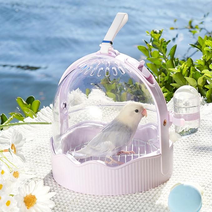 Pet Carriers Cage Portable Parrot Bird Carrier Outdoor Travel Camping with Water Bottle Cage Shoulder Bag Carriers for with Station Frame