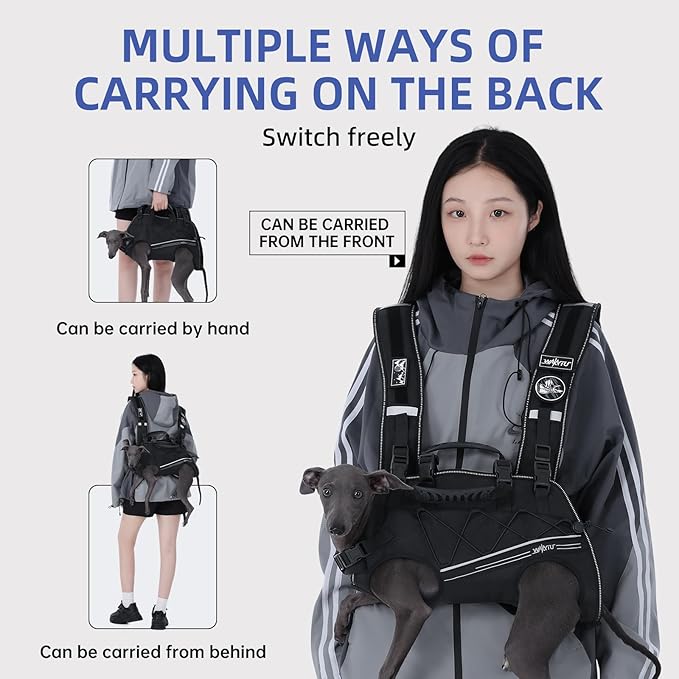 Dog Lift Harness for Small Dogs,Dog Backpack Carrier,Adjustable Padded Breathable Straps for Dogs, Disabled, Joint Injuries, Arthritis,S(4.5-7.5LBS)