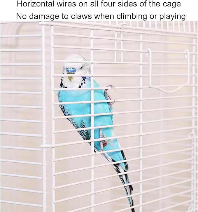 Bird Cage, Parakeet Cages, for Small and Medium-Sized Parrots Such as Budgies, Munias, Peonies, Pearls, Cockatiels, etc(White)