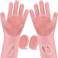 6PCS Pet Grooming Kit for Dogs,Cats and Horses | Dog Washing Gloves | Dog Bath Brush | Dog Bath Gloves | Dog Shampoo Brush | Pet Grooming Gloves | Dog Bath Supplies (Light Pink)