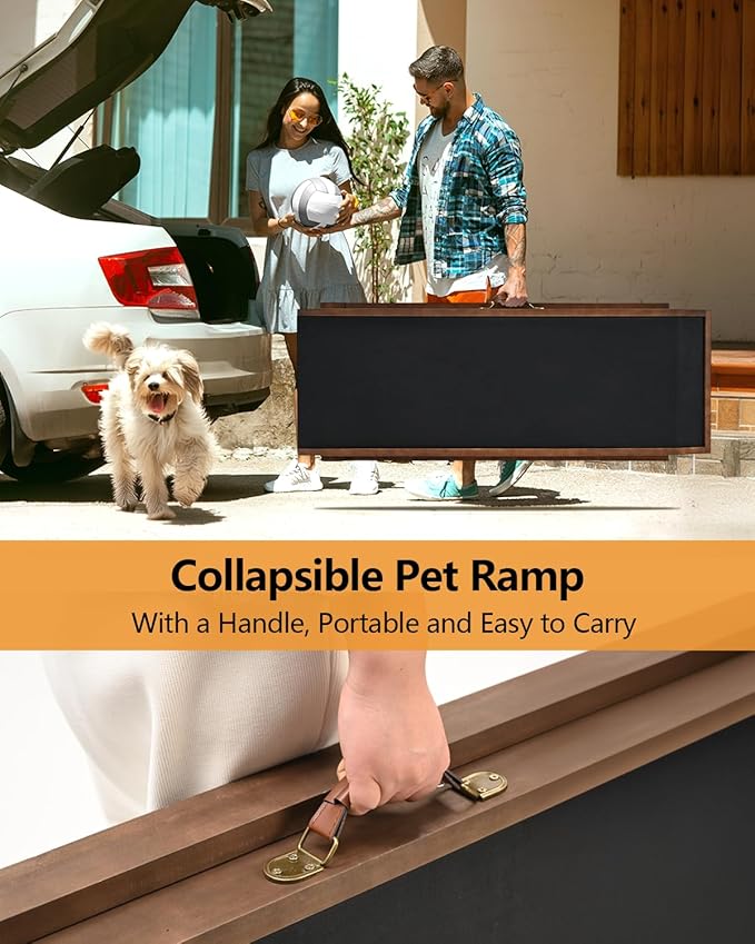 Dog Ramp for Bed, Dogs Bed Ramps for Large Dogs, Pet Ramp for Doggie to Get on Beds, 5-Position Pet Ramps for Large/Medium Dog for Couch/Car, Adjustable from 17" to 32" Height