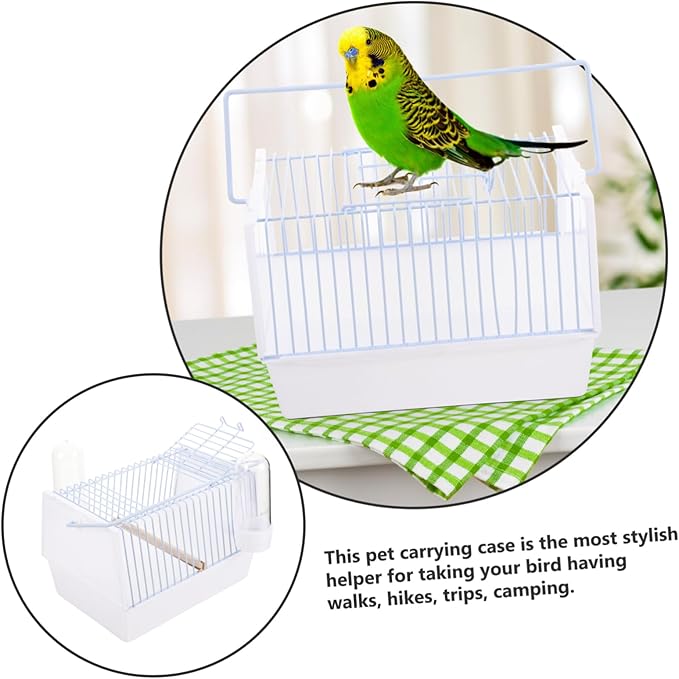 1set Portable Lightweight Bird Carrier Cage Handle Parrot Travel Cage for Small Pets Breathable Design for Comfort and Security for Outdoor Adventures