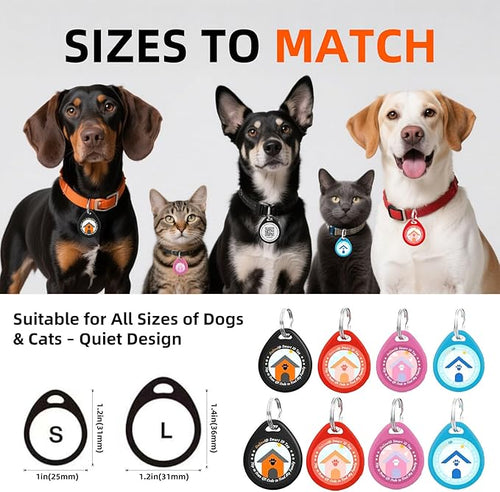 1 Pack Personalized Dog Tags,QR Code Pet ID Tags with Online Profile systerm,Editable Any Names and Phone numbles,Blue,L