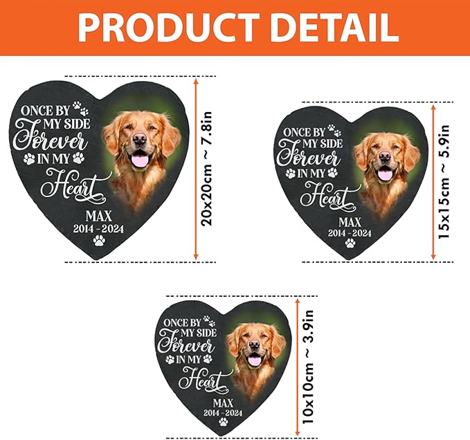 Personalized Memorial Gifts for Pet Loss, Custom Photo Pet Memorial Stone, Gifts for Cat & Dog Lovers