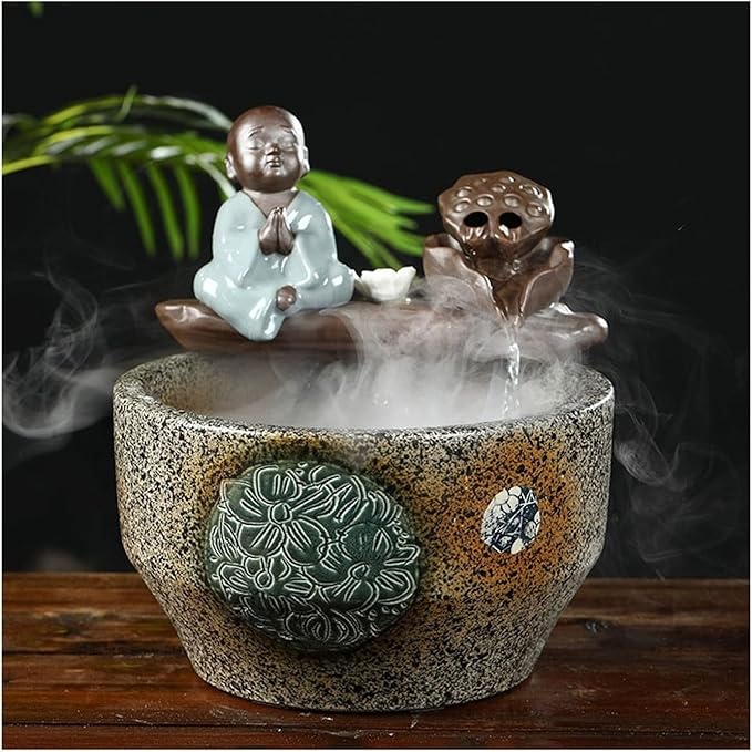 Aquarium Aquarium Ceramic Fish Tank Home Living Room Circulation Flow Water Fish Tank Feng Shui Lucky Ornament Balcony Goldfish Bowl Fish Tank Fish Tank Decorations (Color : A)
