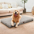 Dog Beds for Large Sized Dog, Orthopedic Pet Bed with Waterproof Lining, Soft Short Plush Surface & Egg Crate Foam, Machine Washable Pet Bed with Removable Cover & Anti Slip Bottom
