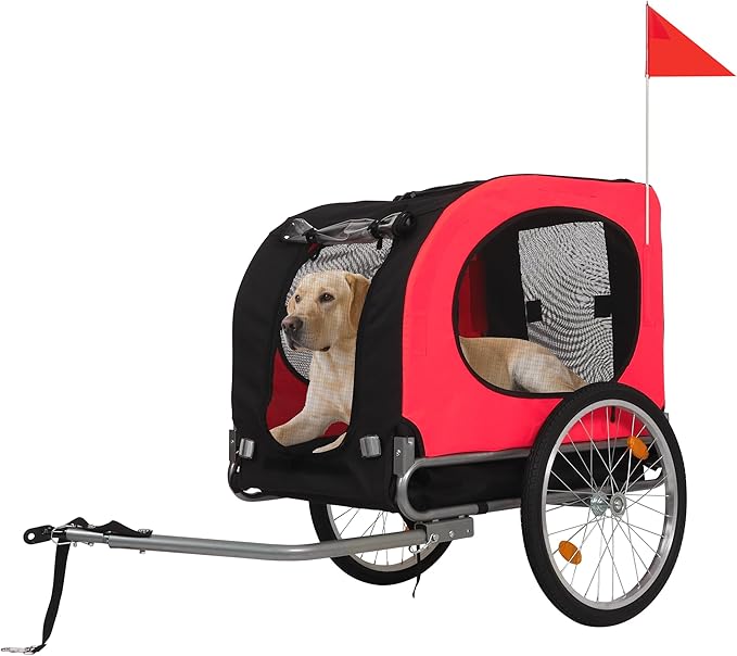 Dog Bike Trailer - Heavy-Duty 88 Lbs Capacity for Small to Large Dogs - Quick Release Wheels & Universal Coupler, Waterproof Oxford Cover