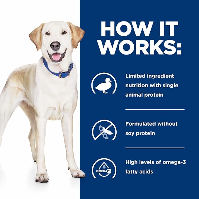 Hill's Prescription Diet d/d Skin/Food Sensitivities Potato & Duck Formula Dry Dog Food, Veterinary Diet, 8 lb. Bag