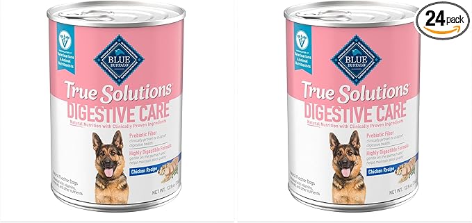 Blue Buffalo True Solutions Digestive Care Wet Dog Food for Adult Dogs,Made with Natural Ingredients,Chicken,12.5-oz. Cans,(Pack of 24)