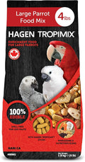 Hari Tropimix Bird Food, Hagen Large Parrot Food with Seeds, Fruit, Nuts, Vegetables, Grains, and Legumes, Enrichment Food, 4 lb Bag