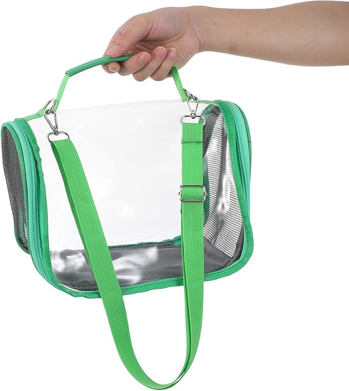 DOITOOL Small Bird Travel Cage Carrier Portable Bird Travel Carrier Bag Lightweight Green for Outdoor and Vacation Use