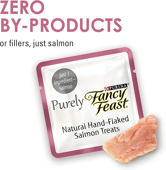 Purina Fancy Feast Natural Cat Treats, Purely Natural Hand-Flaked Salmon - (Pack of 5) 10 ct. Pouches