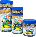 Aquatic Foods Inc. Tubifex Worms, Freeze Dried Tubifex Worm Cubes for Cichlids, Discus, Goldfish, Bettas, Marine Fish, All Tropical Fish, 12-Type Pellet Mix, 4-Type Wafer Mix Included...1oz Canister