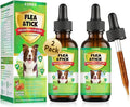 Flea and Tick Prevention for Dogs, 60 ML (2 FL OZ) 2 Pack Natural Oral Flea and Tick Drops for Dogs Containing Multivitamin All Breeds and Sizes Fleas Control for Dog Bacon Flavor