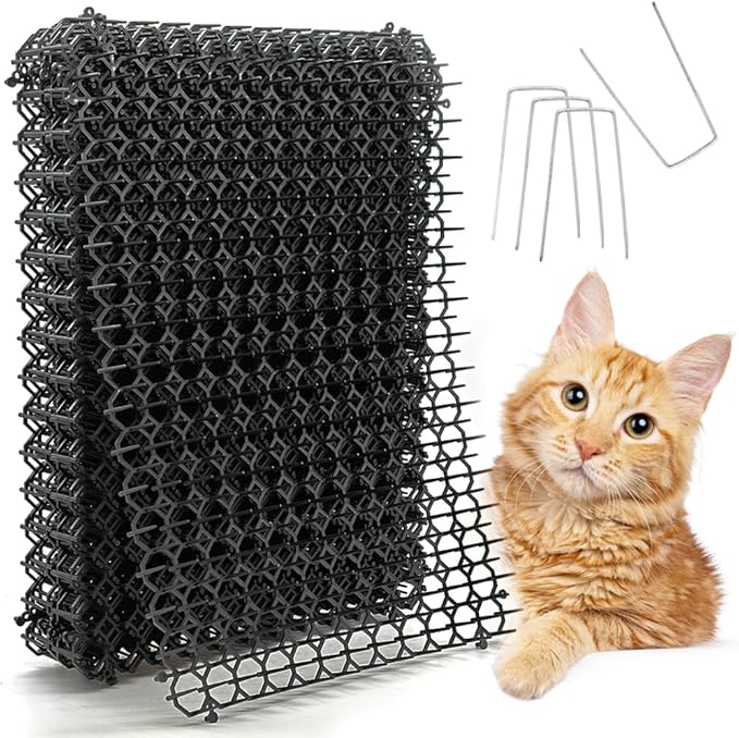 12 Pack Cat Training Spike Mat, 16 x 12 Inch Plastic Scat Mat for Indoor & Outdoor Use, Pet Furniture & Plant Protection for Sofa, Countertop and Garden