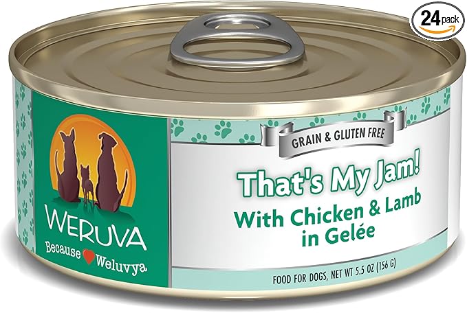 Weruva Classic Dog Food, That's My Jam! with Chicken & Lamb in Gelée, 5.5Oz Can (Pack of 24)