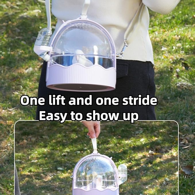 Pet Carriers Cage Portable Cage Parrot Bird Cage Outdoor Travel Camping Bird Parrot Cage with Water Bottle Bird Travel with Station Frame and Shoulder Strap Bird Travel Cage Bird Travel (Pink)