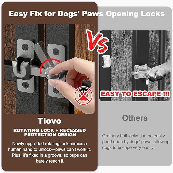 38" Dog Crate Furniture, Heavy Duty Dog Crates, Dog Kennel Furniture Indoor for Medium Dog as TV Stand, Wooden Cage End Table for Indoor Decoration, Name Tag Escape-Proof Locks & Double Door