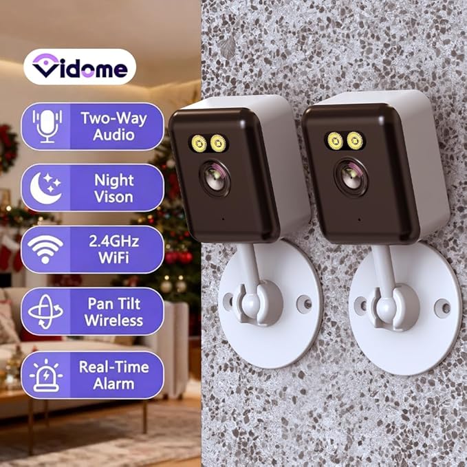 2pcs 5MP WiFi Camera,Cameras for Home Security with Night Vision,Pet Cameras with Phone App,2K Indoor Security Camera,Motion Detection,2-Way Audio,WiFi Home Camera,24/7 SD Card Storage (4)