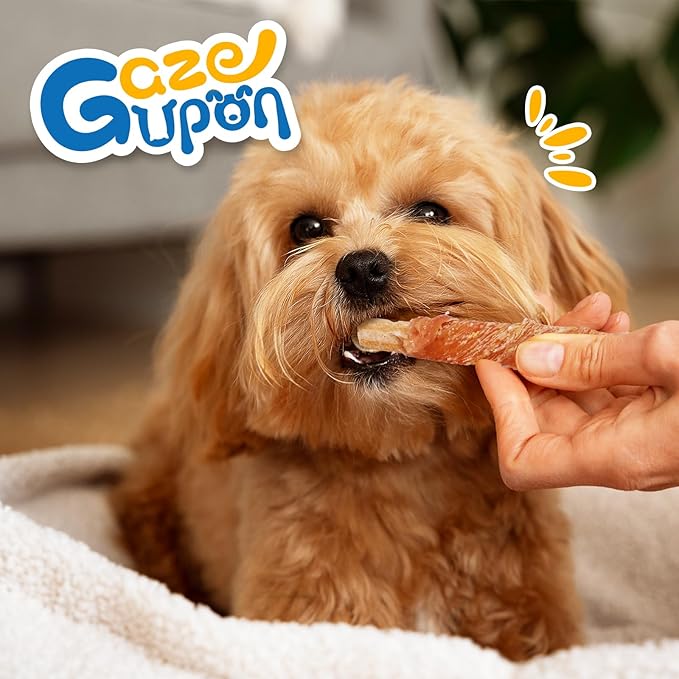 gazeupon Dog Treats, Chicken Wrapped Oat Biscuits Stick, Dog Chews for Training w/Glucosamine Chondroitin, Rawhide Free
