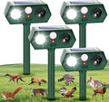 2025 Solar Ultrasonic Racoon Fortress Pro, Deer Cat Repellent Devices Animal Repeller Squirrel Rabbit Deterrent Outdoor with Motion Sensor&Flash Light to Scare Dog Skunk Out of Garden Farm Yard(4Pack)