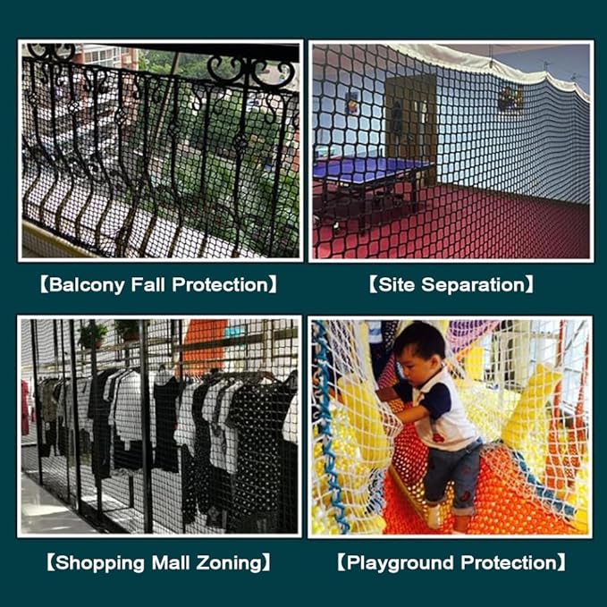Store Partition Net In Black Knotless Polyester,Scenic Area Fall Protection Nets Mesh Hammock,Balcony Stairs Safety Protective Netting,Kids Playground Fence R(Size:0.5Mx6M（1.64FTx19.68FT）,Color:Black)