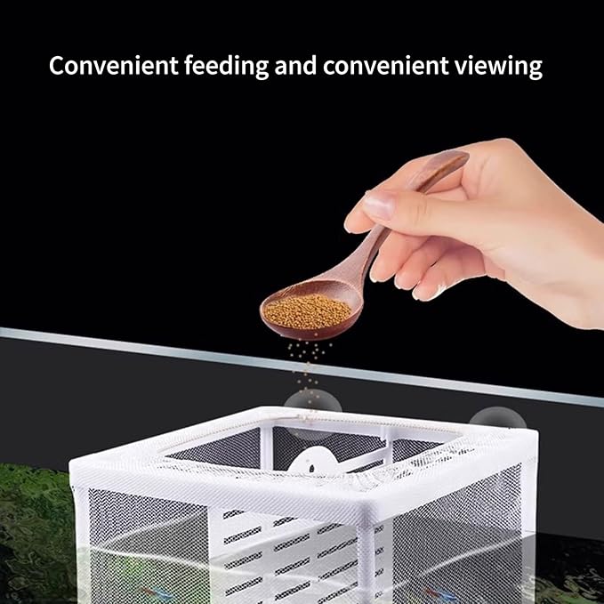 2PCS Protective Aquariums Breeding Cage Netting Nursery Tanks with Suction Cup for Fry Rearing and Secure Observation Spawning Box for Aquariums Fish