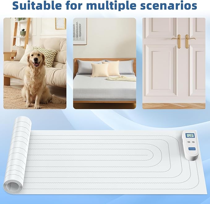 Indoor Pet Training Mat, Rechargeable Electric Shock Mat for Dogs and Cats,Dog Repellent Mat for Couch, Bed, Table - Effective Training & Keep Away Pad (30"X16")