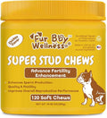 Reproductive Health Supplement for Dogs – Fertility & Breeding Support Chews with L-Carnitine, Zinc, Ginseng & Vitamins – Boosts Reproductive Cells, Testosterone & Vitality – 120 Soft Chews