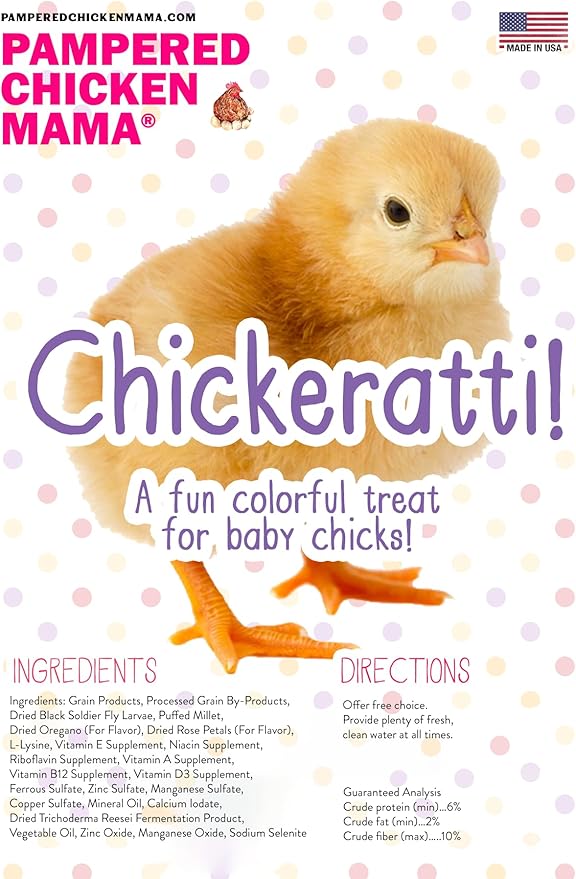Chickeratti Baby Chick Feed Treat for Brooders & Feeders (4 POUNDS) | Supplies with Food, Chicken Treats with Grubs