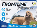 Frontline Plus for Dogs Medium Dog (23-44 pounds) Flea and Tick Treatment, 6 Doses