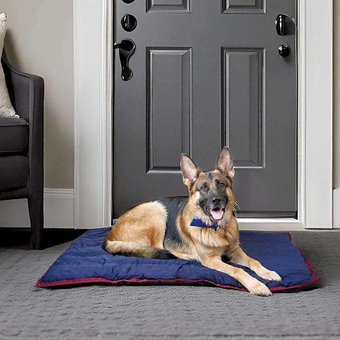 Jeffers Pet Comfort Dog Pillow, Tiny 12" x 18", Navy – Machine Washable Dog Bed for House, Sofa, Crate & Travel – Poly Cotton Shell, Winter Warmth, Soft, Comfy, Durable, Top Pet Bedding