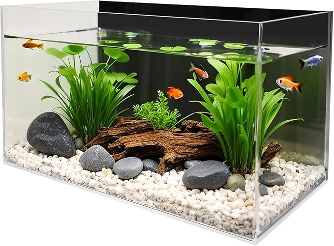 FixtureDisplays® 17.7 X 9.4 X 9.6" 7 Gallon Premium Clear Acrylic Fish Tank 22193